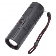 Zoom power display USB rechargeable strong light flashlight